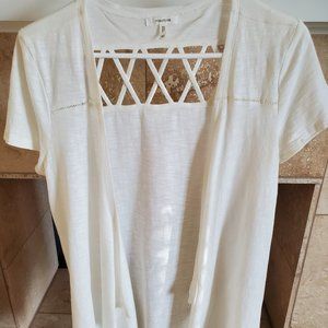 White open front maurices cardigan